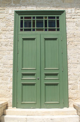 Fototapeta na wymiar Stylish front door with a glass panel 