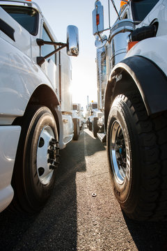 Fleet Of Commercial Trucks.