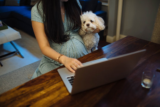 woman working from home