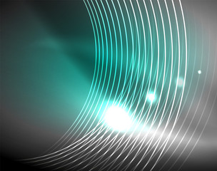 Obraz premium Dark space with neon color glowing lights abstract background