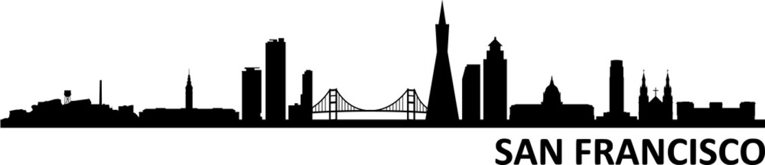 San Francisco City Skyline Silhouette