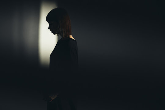 Young woman silhouette