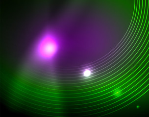 Neon circles abstract background