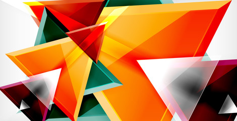 Glossy shiny triangles background