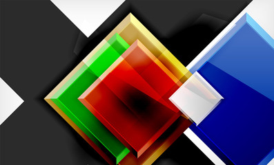 Bright colorful square shape blocks geometrical background