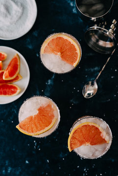 Overhead Of A Table Of Paloma Cocktails