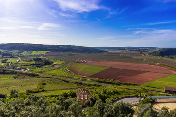 Portugal's countryside landscape with green rural fields