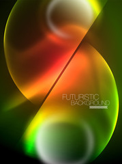 Vector glowing neon circles abstract background