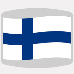 Obraz premium flag of Finland, vector illustration, flat