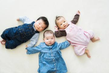 Cute portrait of a diverse baby group