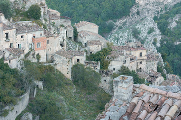 Fototapeta na wymiar Romagnano al Monte, a ghost town in the province of Salerno in Campania, Italy