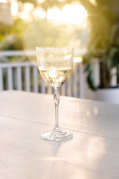 white wine in the sun