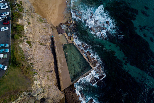 overhead view of rock pool