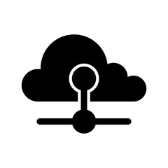 Cloud computing icon with a network symbol - Vector