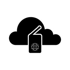 Cloud computing icon with a radio symbol - Vector