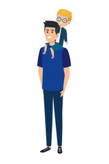 young father with son characters