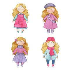 watercolor dolls