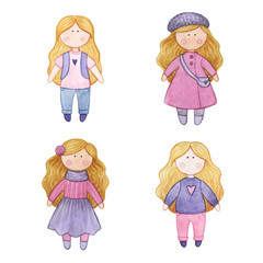 watercolor dolls
