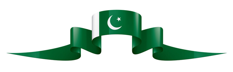 Pakistan flag, vector illustration on a white background