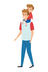 young father with son characters