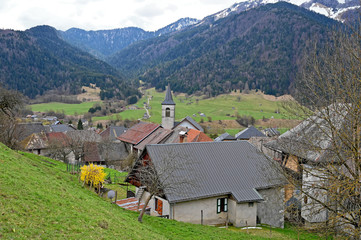 Fototapeta na wymiar La Compôte, Massif des Bauges, Savoie, Auvergne-Rhône-Alpes, France