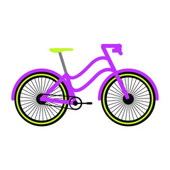 Side view of a colored bicycle - Vector