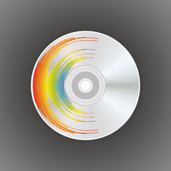 Poster of disk player record with rainbow colors