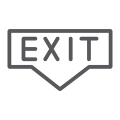 Exit line icon, emergency and doorway, evacuation sign, vector graphics, a linear pattern on a white background.