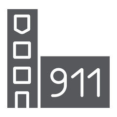 Fire department glyph icon, building and office, fire station sign, vector graphics, a solid pattern on a white background.