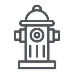 Fire hydrant line icon, equipment and protection, extinguish sign, vector graphics, a linear pattern on a white background.
