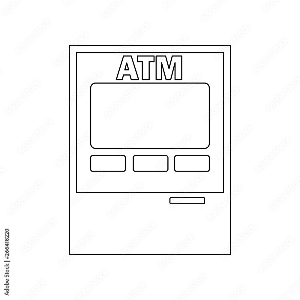 Aufkleber atm icon. element of banking for mobile concept and web apps icon. outline, thin line icon for websi