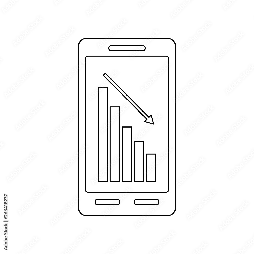 Poster financial indicators in the phone icon. element of banking for mobile concept and web apps icon. out