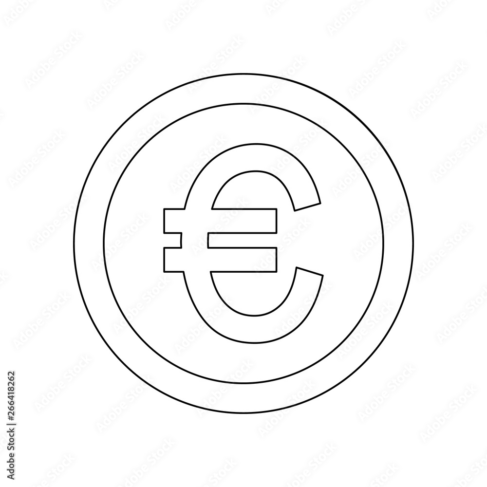 Poster euro coin icon. element of banking for mobile concept and web apps icon. outline, thin line icon for
