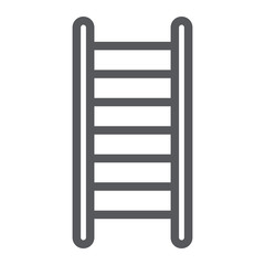 Ladder line icon, stair and climb, fire ladder sign, vector graphics, a linear pattern on a white background.