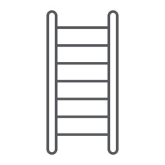 Ladder thin line icon, stair and climb, fire ladder sign, vector graphics, a linear pattern on a white background.