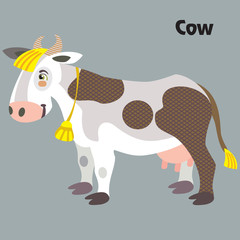 Vector cartoon cow