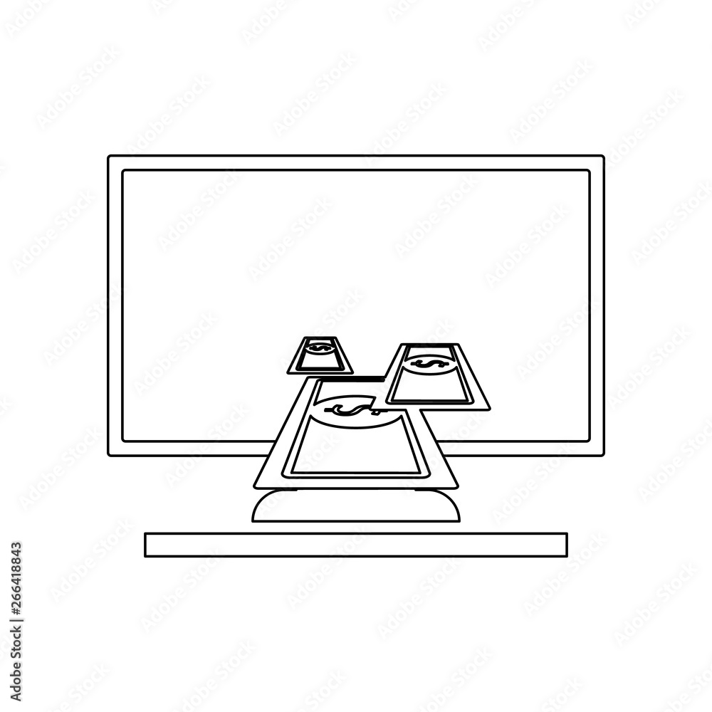 Poster withdrawal of money on the monitor icon. element of banking for mobile concept and web apps icon. ou