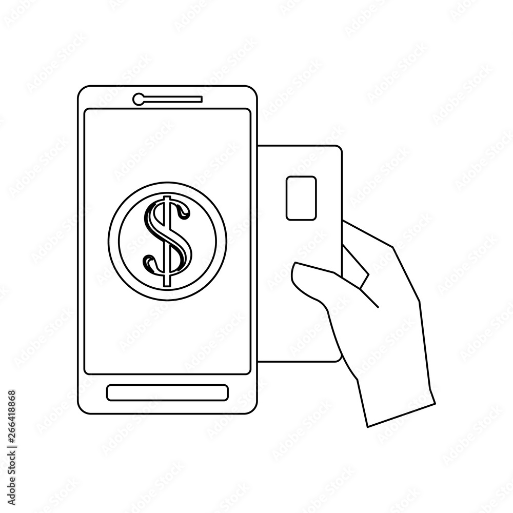 Poster to conduct a card mobile banking icon. element of banking for mobile concept and web apps icon. outl