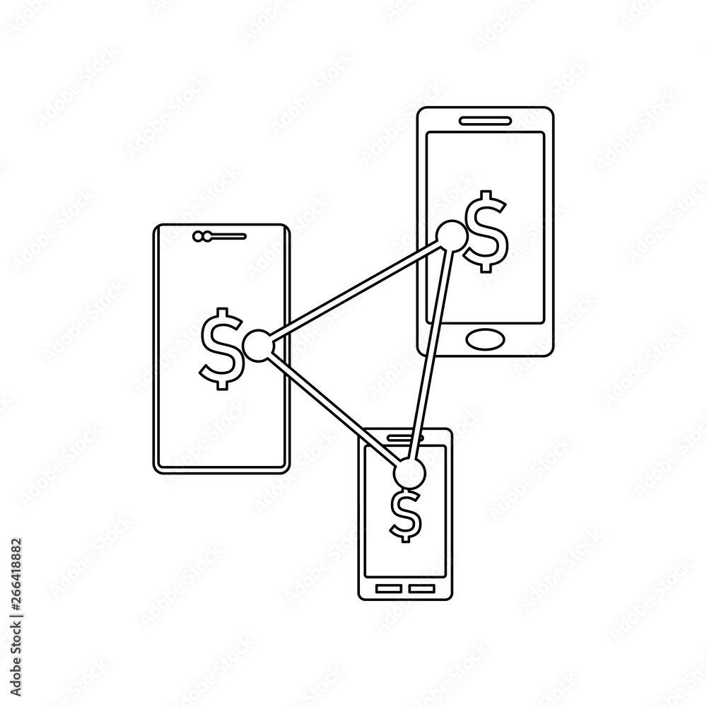 Aufkleber mobile banking and phones icon. element of banking for mobile concept and web apps icon. outline, th