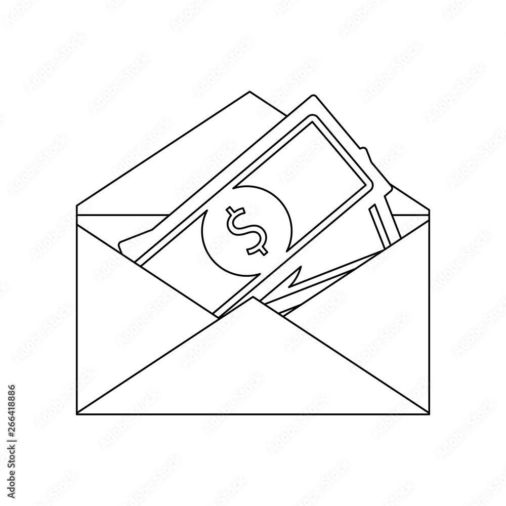 Aufkleber money in an envelope icon. element of banking for mobile concept and web apps icon. outline, thin li