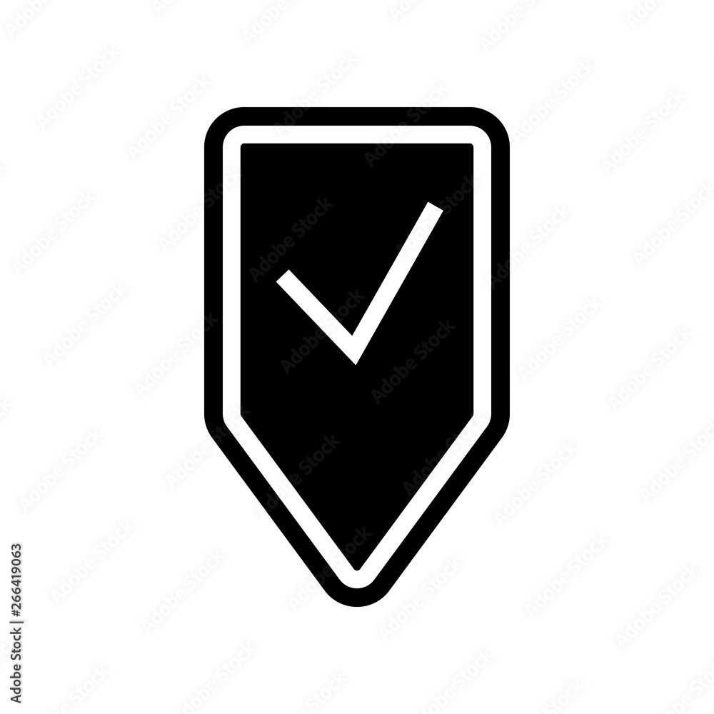Aufkleber tag checked icon. element of navigation for mobile concept and web apps icon. glyph, flat icon for w