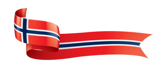 Norway flag, vector illustration on a white background