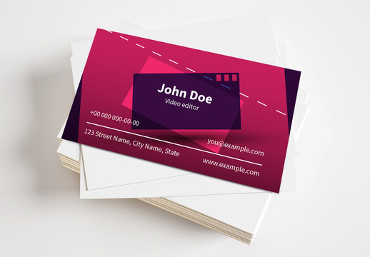 Business Card with Video Graphic Accents Layout