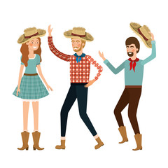 group of people dancing with straw hat