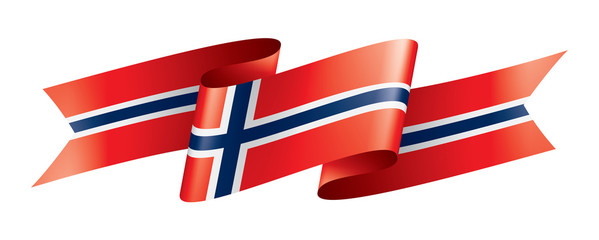 Norway flag, vector illustration on a white background