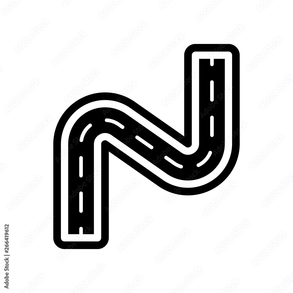 Aufkleber zigzag road icon. element of navigation for mobile concept and web apps icon. glyph, flat icon for w