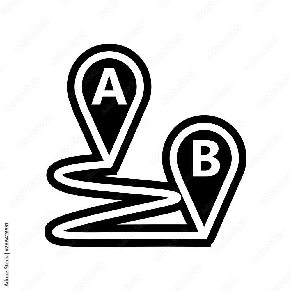 Aufkleber pin a and b made icon. element of navigation for mobile concept and web apps icon. glyph, flat icon 
