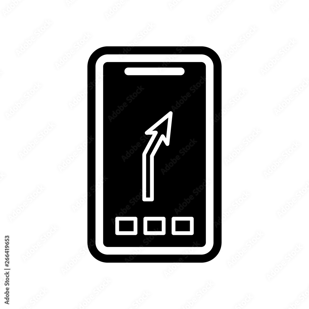 Aufkleber directions in a smart phone icon. element of navigation for mobile concept and web apps icon. glyph,