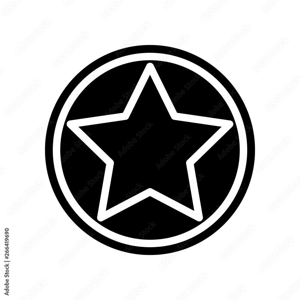 Aufkleber star in a circle icon. element of navigation for mobile concept and web apps icon. glyph, flat icon 