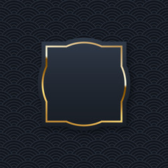 Golden frame minimalistic template with text space